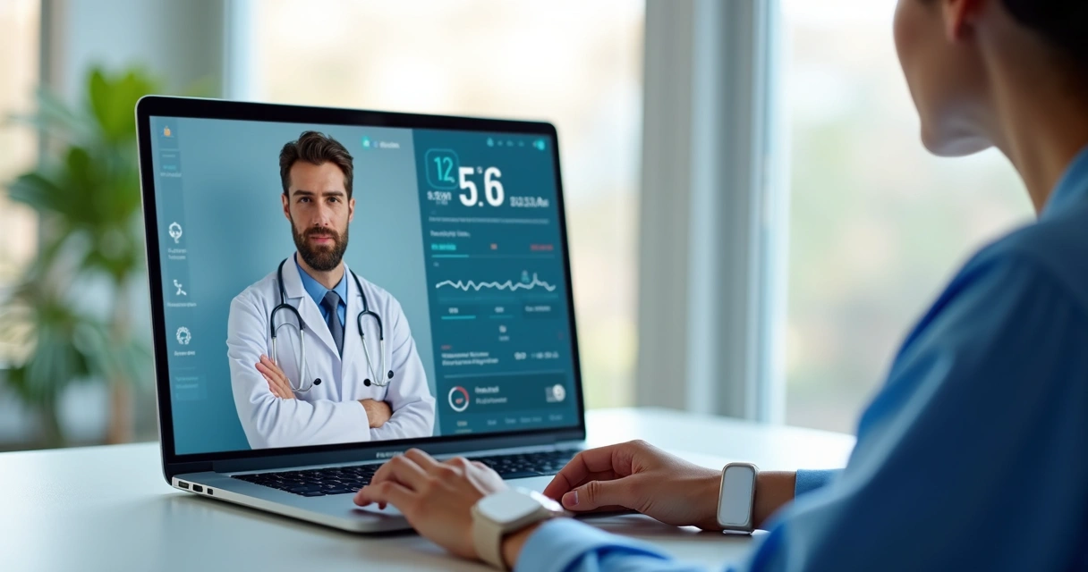 Consulta por telemedicina com monitoramento de dados de saúde 