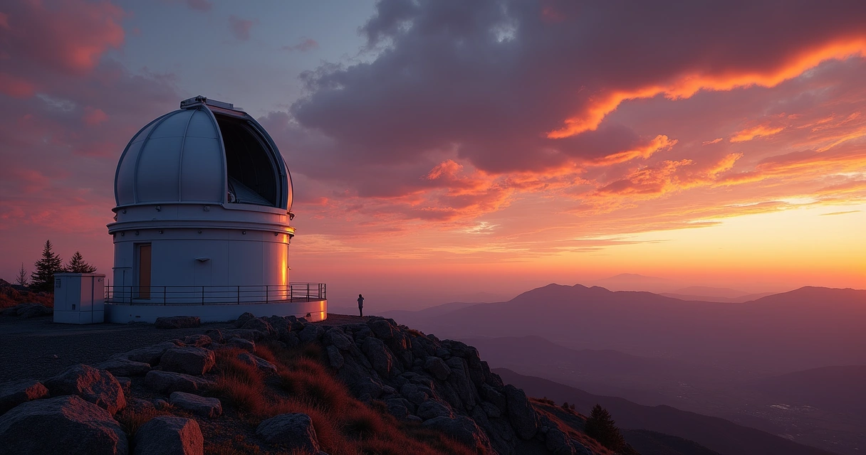 Telescópio SOAR ao pôr do sol no Cerro Pachón 