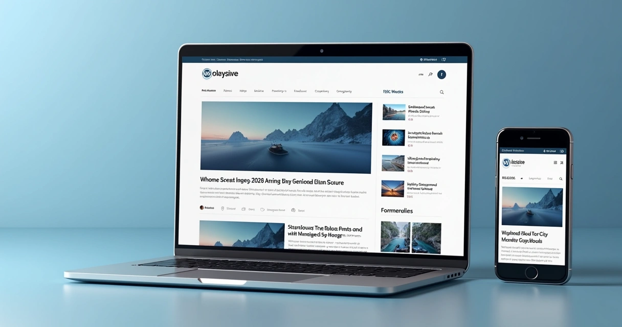 Blog WordPress com layout moderno e artigos em destaque 