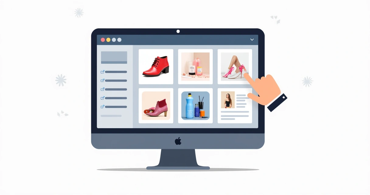 Modelos prontos de catálogo em PowerPoint exibidos na tela