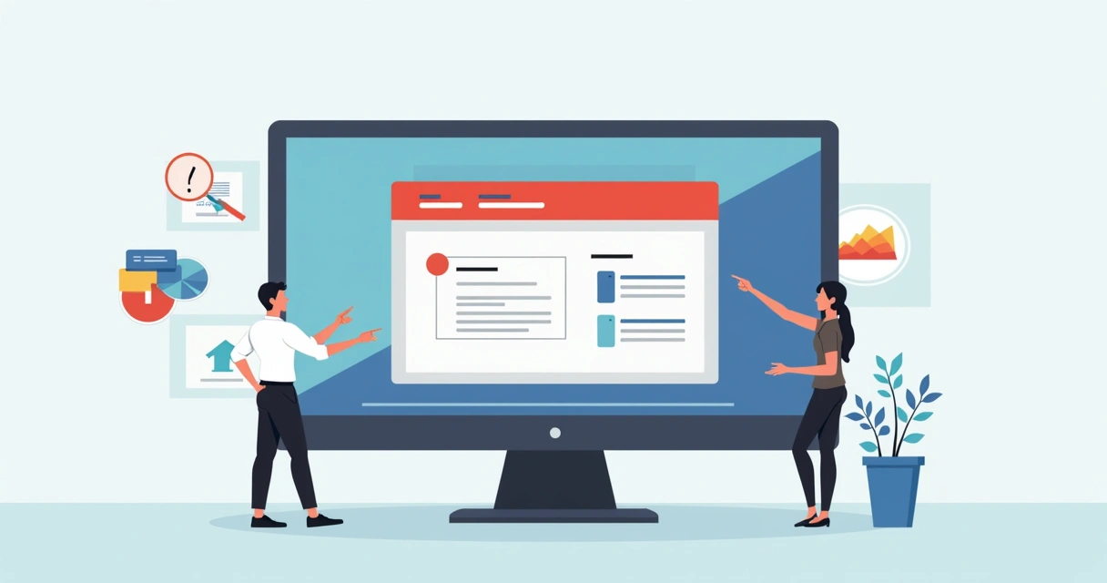 Tela de computador exibindo um template corporativo no PowerPoint 