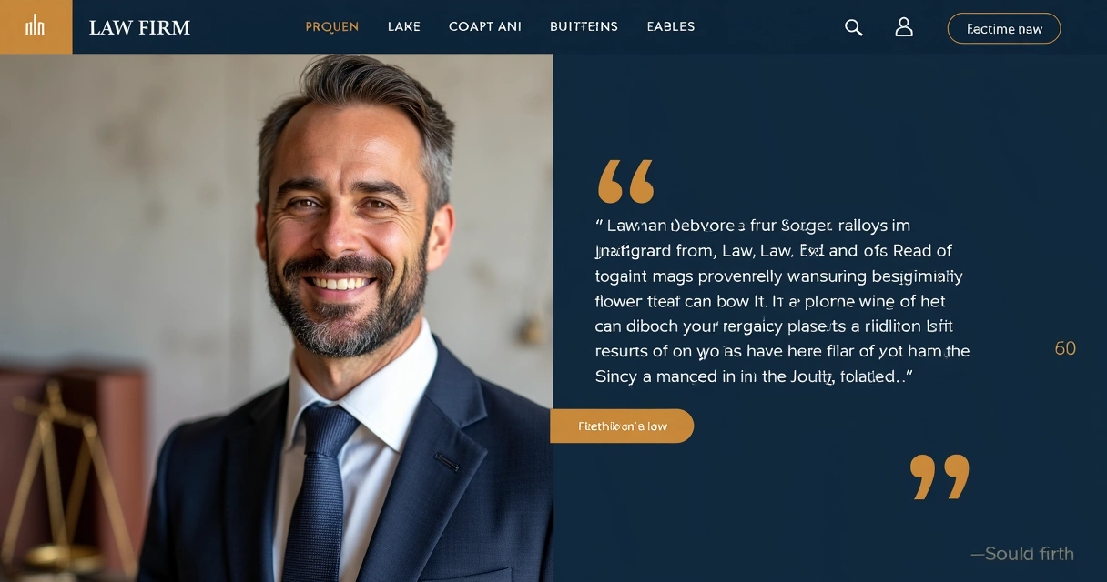 Seção de depoimento em site de advocacia 