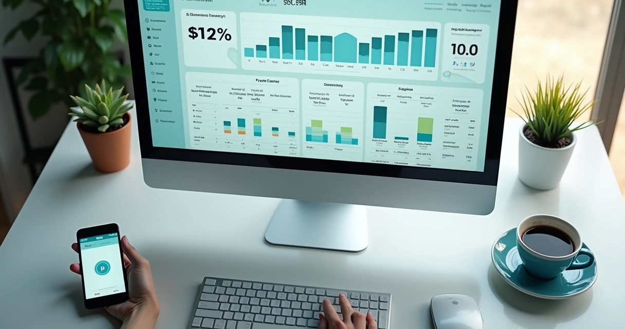 Dashboard financeiro de Notion com gráficos 