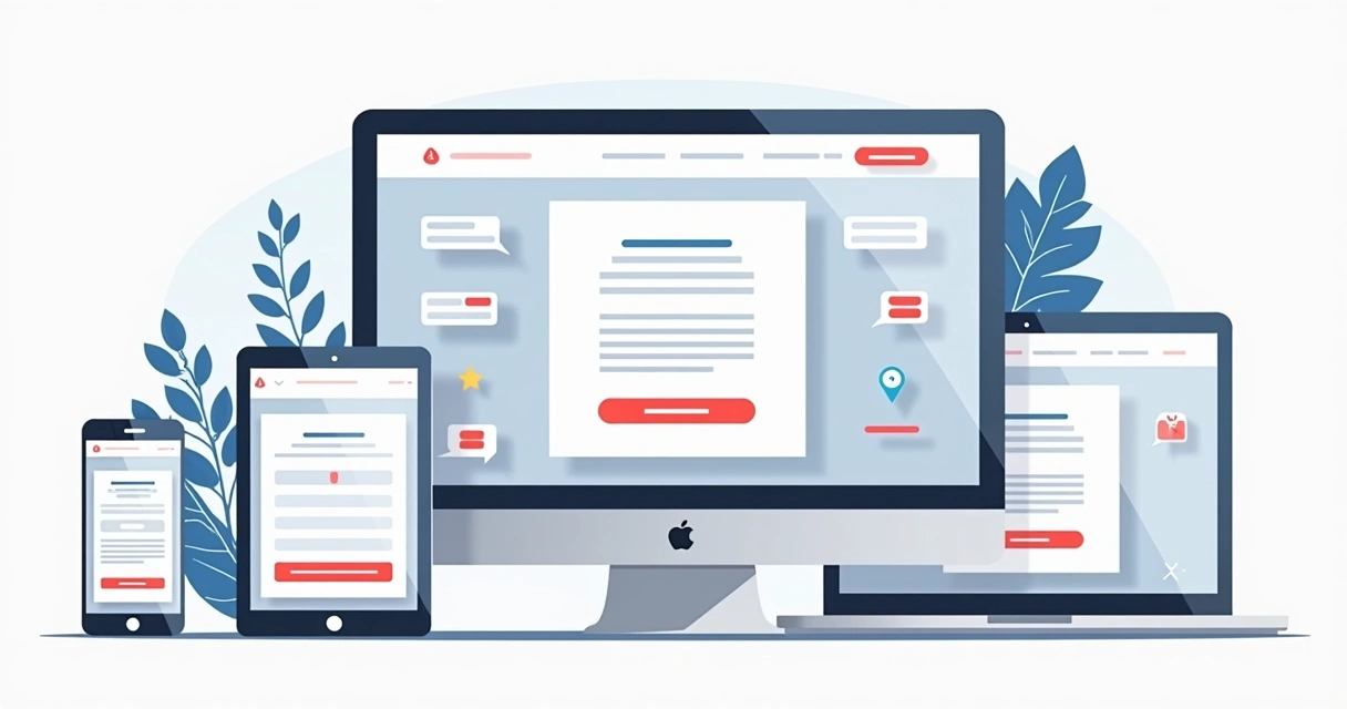 Wireframe de template responsivo para landing page com formulários 