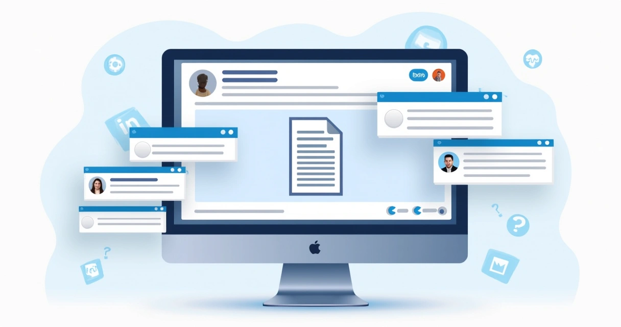 Tela de LinkedIn apresentando template de conteúdo