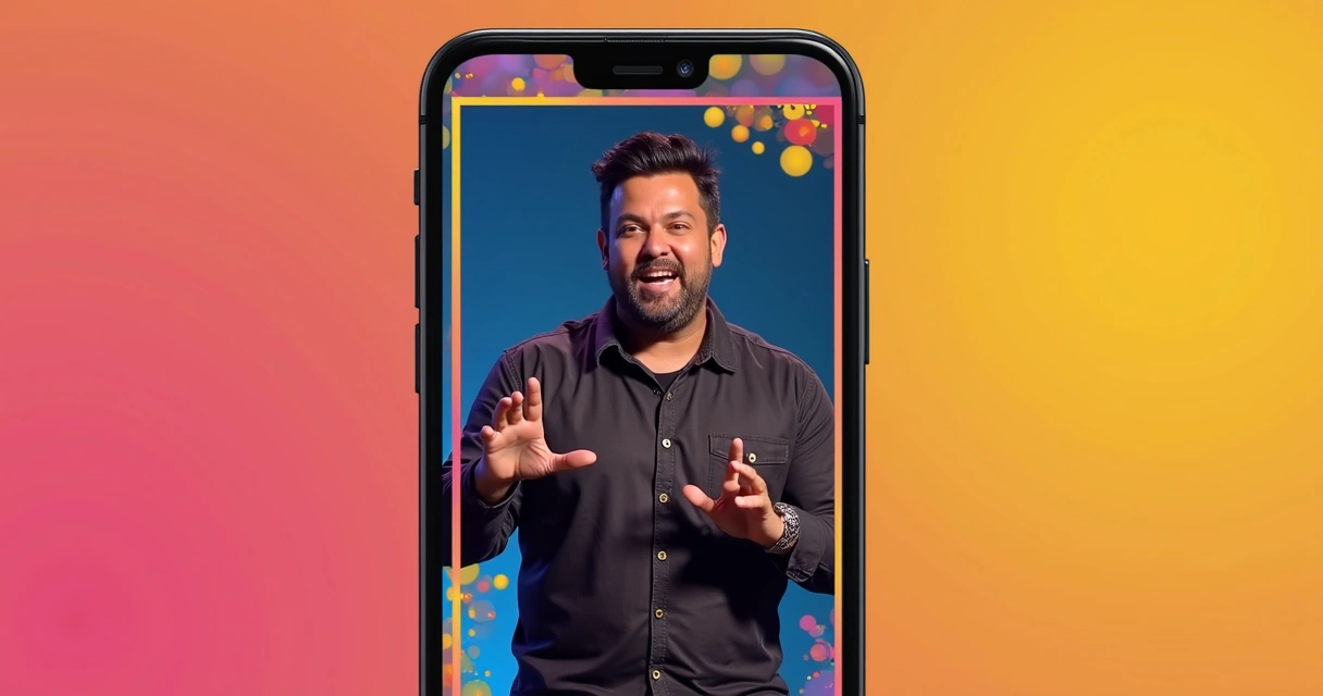 Stand up video with personalized template, logo, and transition effects 