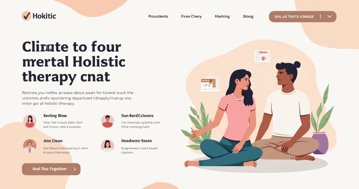 Página de site de consultório terapêutico com tons pastel, agenda online e mapa integrado 