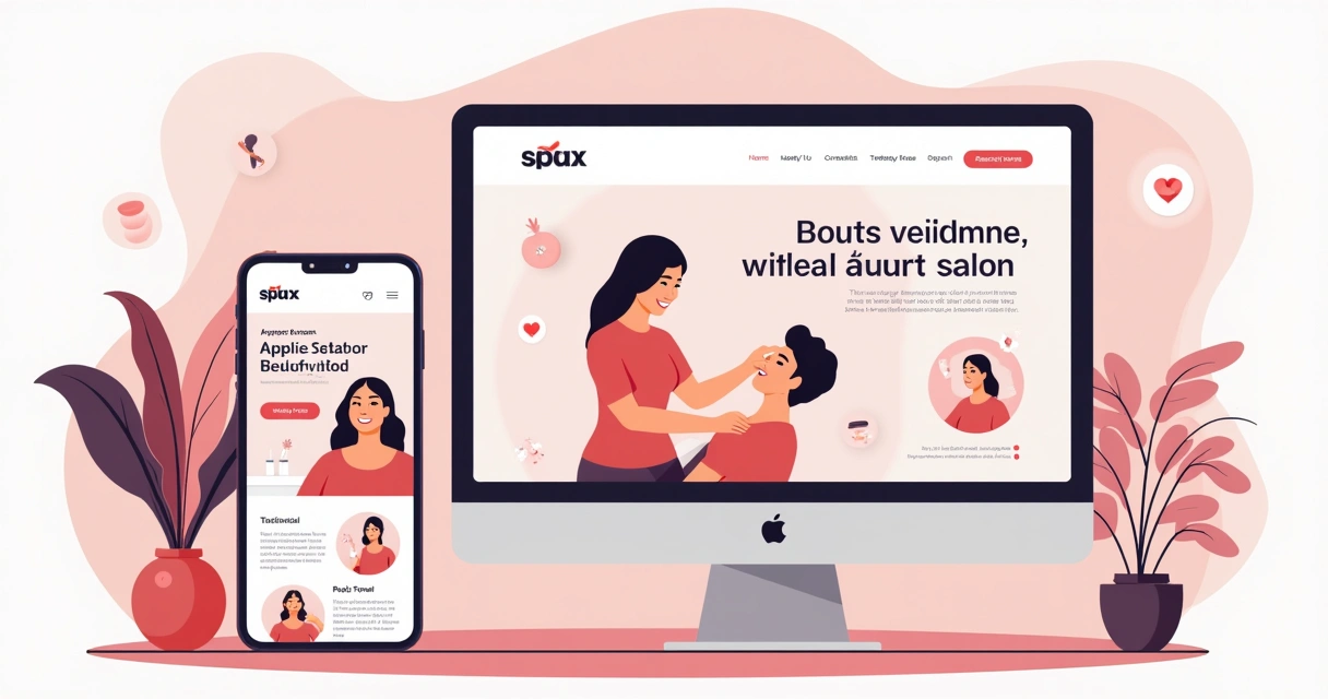 Página de exemplos de site para salão de beleza, com fotos reais no modelo de site 