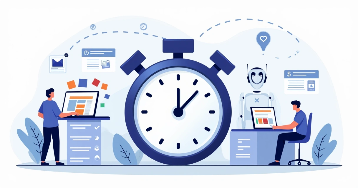 Relógio e elementos digitais representando tempo para criar um site 