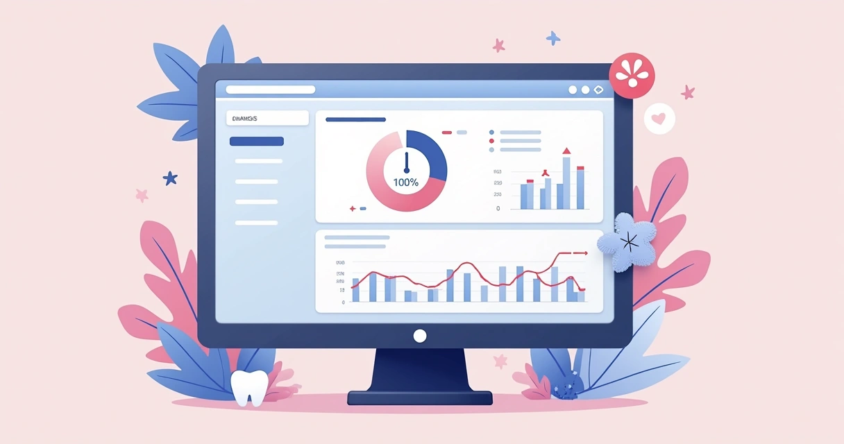 Gráfico de tempo de permanência em site de clínica odontológica, curso em segundos destacado 