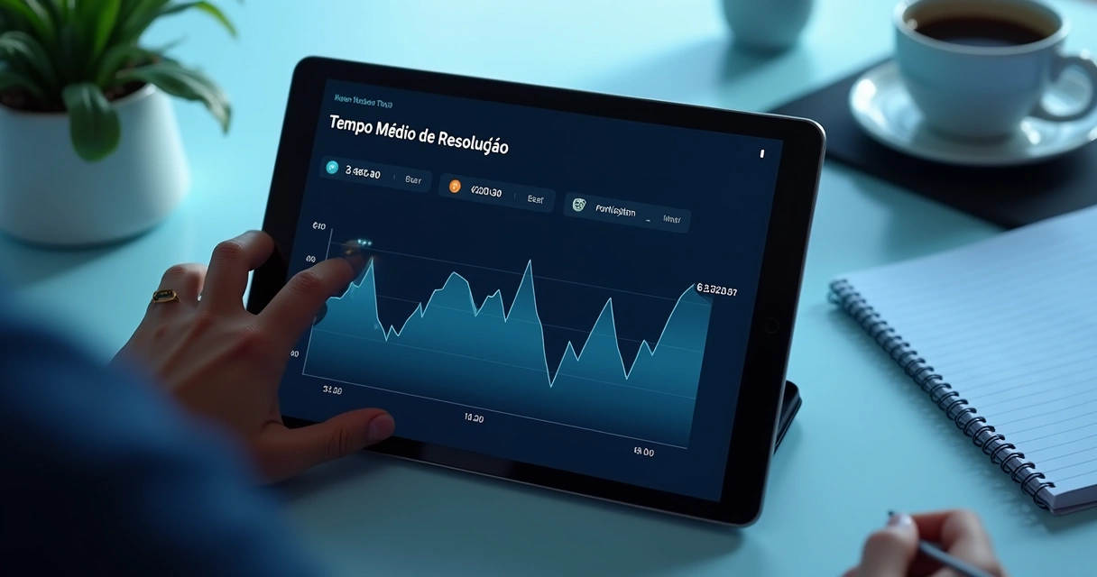 Tempo médio de resolução visível em painel digital de atendimento 