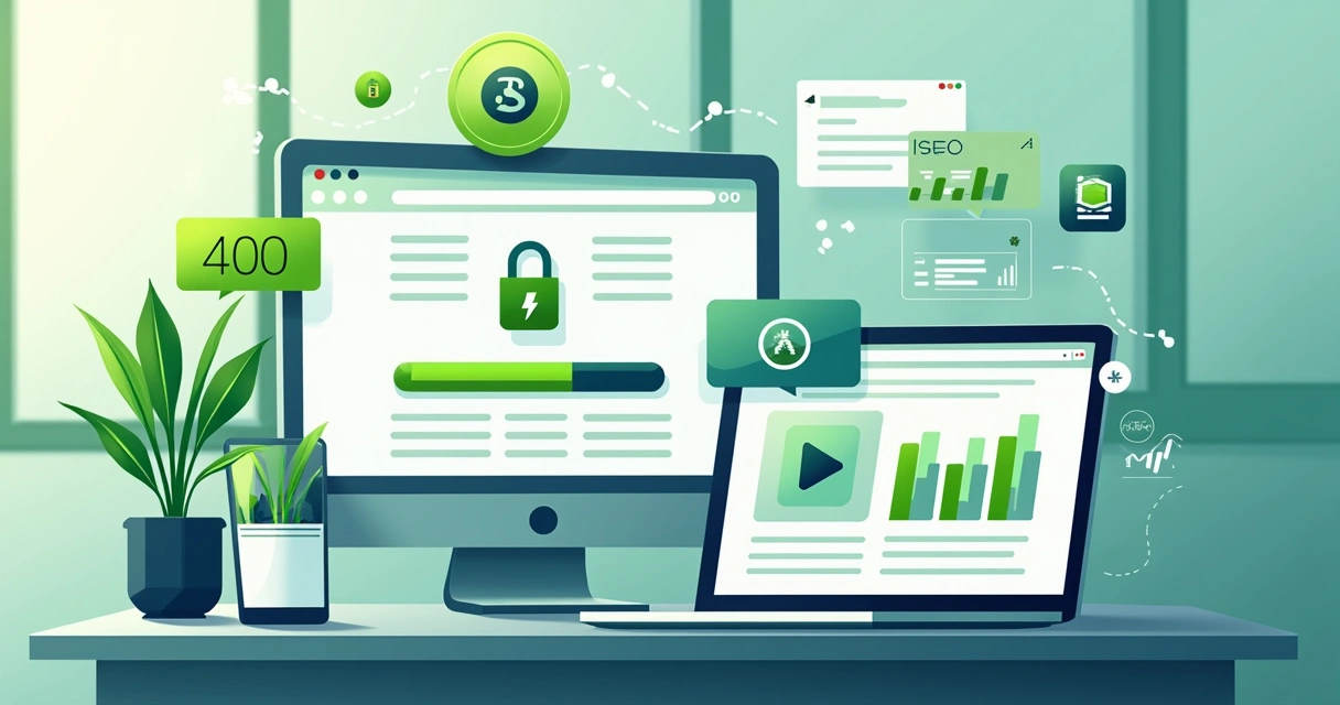 Elementos ilustrando integração de IA, velocidade e novos formatos em anúncios online. 