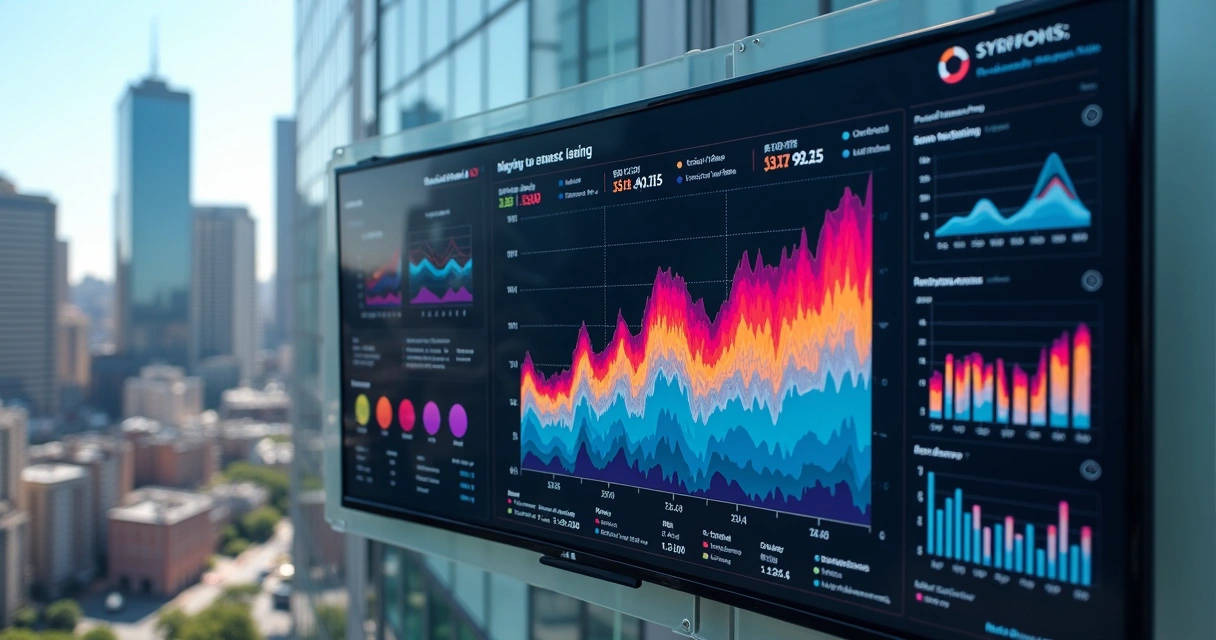 Painel virtual com mapas e gráficos apontando crescimento em determinado bairro