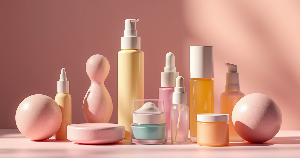 Produtos inovadores e modernos de cosméticos em embalagens diferentes 