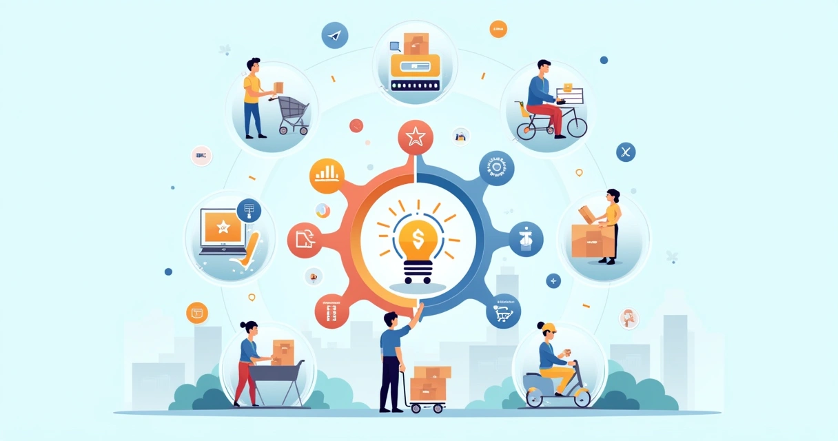 Infográfico colorido mostrando as principais tendências do dropshipping 