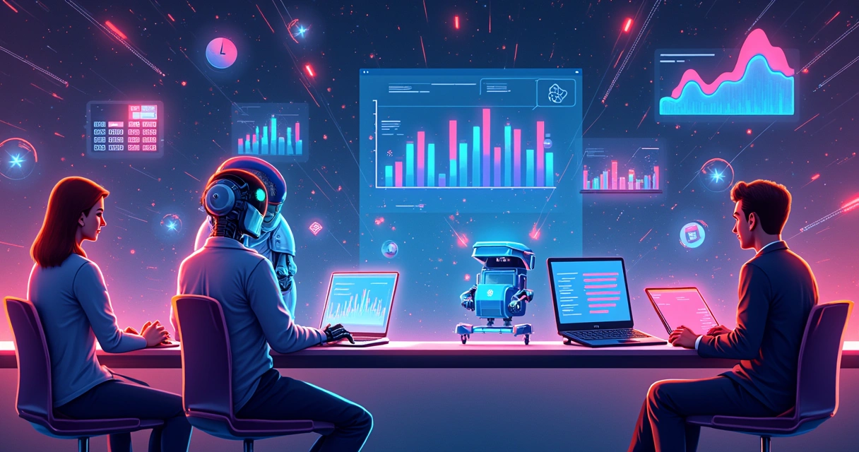 Ilustração de tendências futuras do comércio digital e gestão de leads 