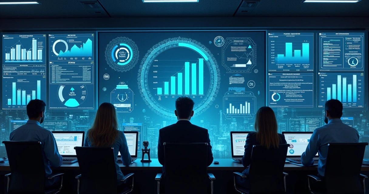 Inovação em agentes de IA com painéis de análise de dados e gráficos de satisfação de clientes no ambiente 