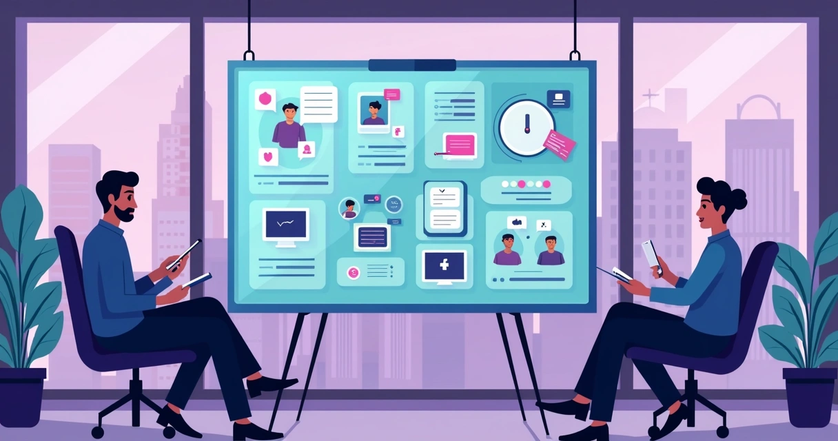 Painel digital exibe tendências de marketing para 2025