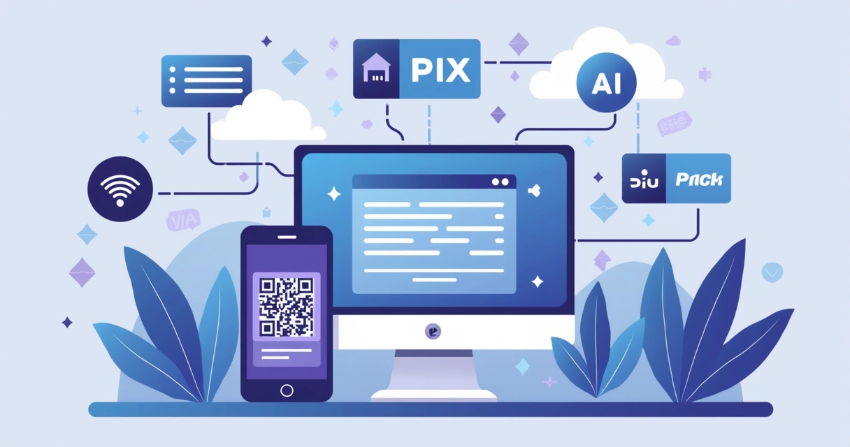 Inovações em tecnologia de pagamento digital com ícones modernos