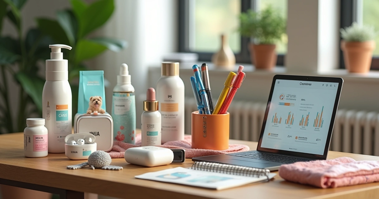 Itens importados tendência em mesa de trabalho 