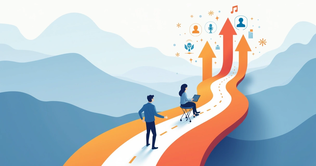 Flechas apontando para inovações futuras em SEO 