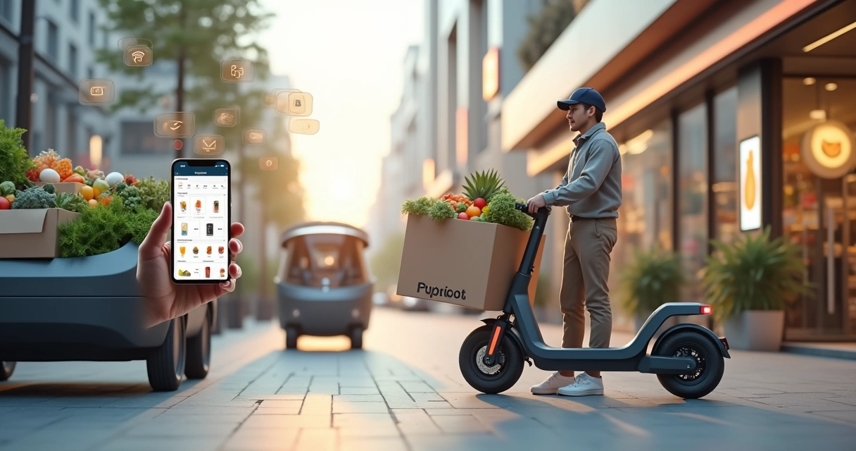 Entrega de supermercado com tecnologia avançada e automação em 2026 