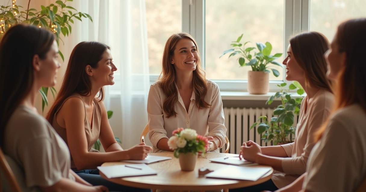 Terapeuta conduz grupo em dinâmica de autoconhecimento 