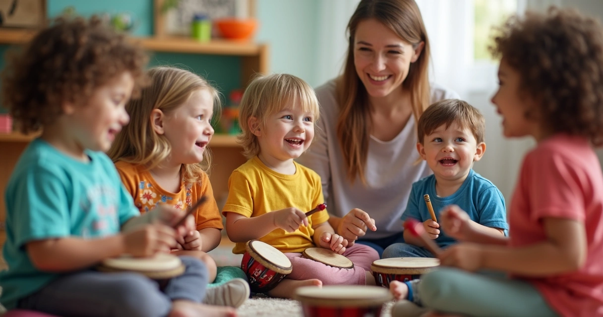 Sessão de musicoterapia para criança com autismo 