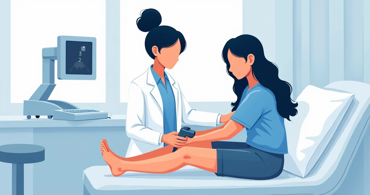 Tratamento com ultrassom sendo feito em cicatriz no antebraço 