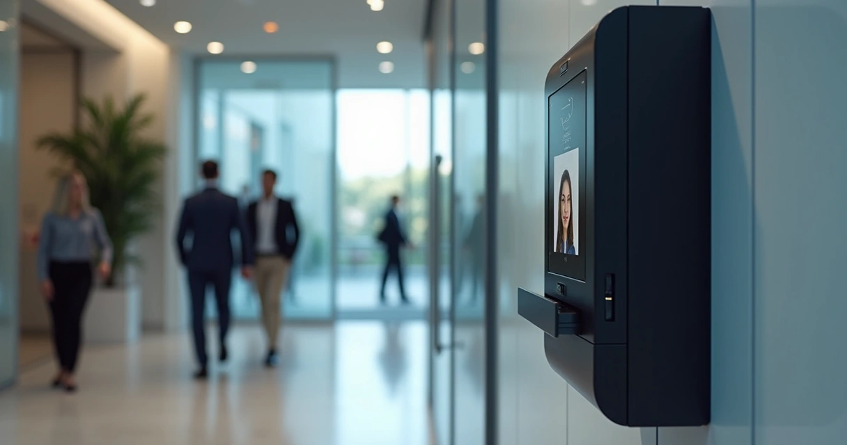 Terminal facial instalado em saguão de edifício comercial 