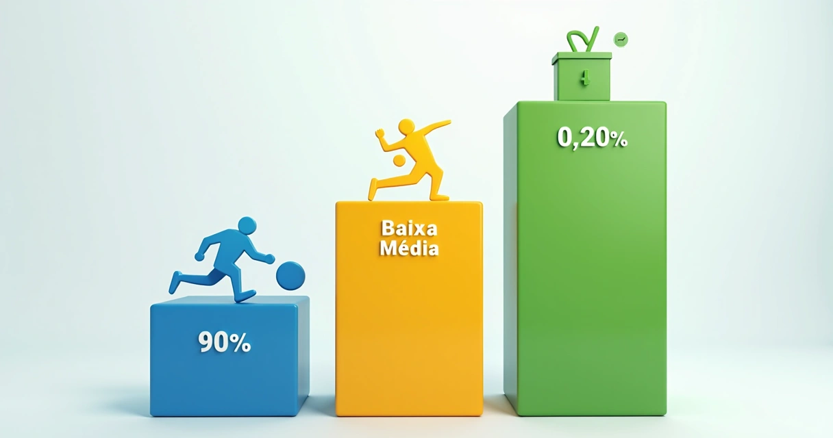 Gráfico termômetro com odds e porcentagens indicadas 