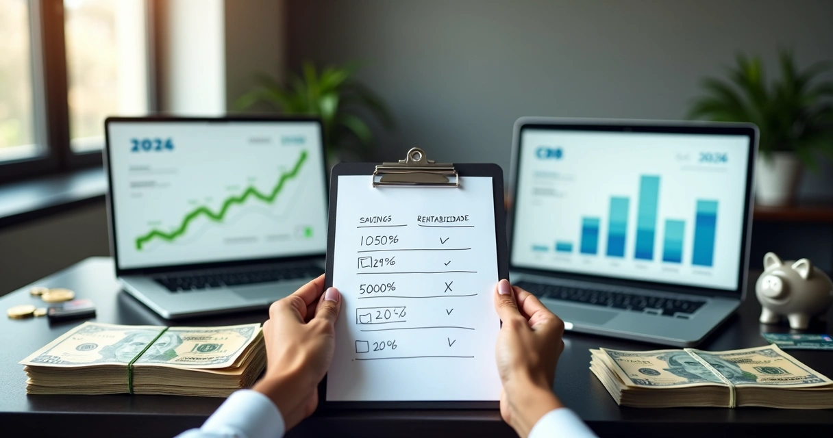 Comparação visual entre Tesouro Direto e CDB com gráficos de renda fixa em 2026 