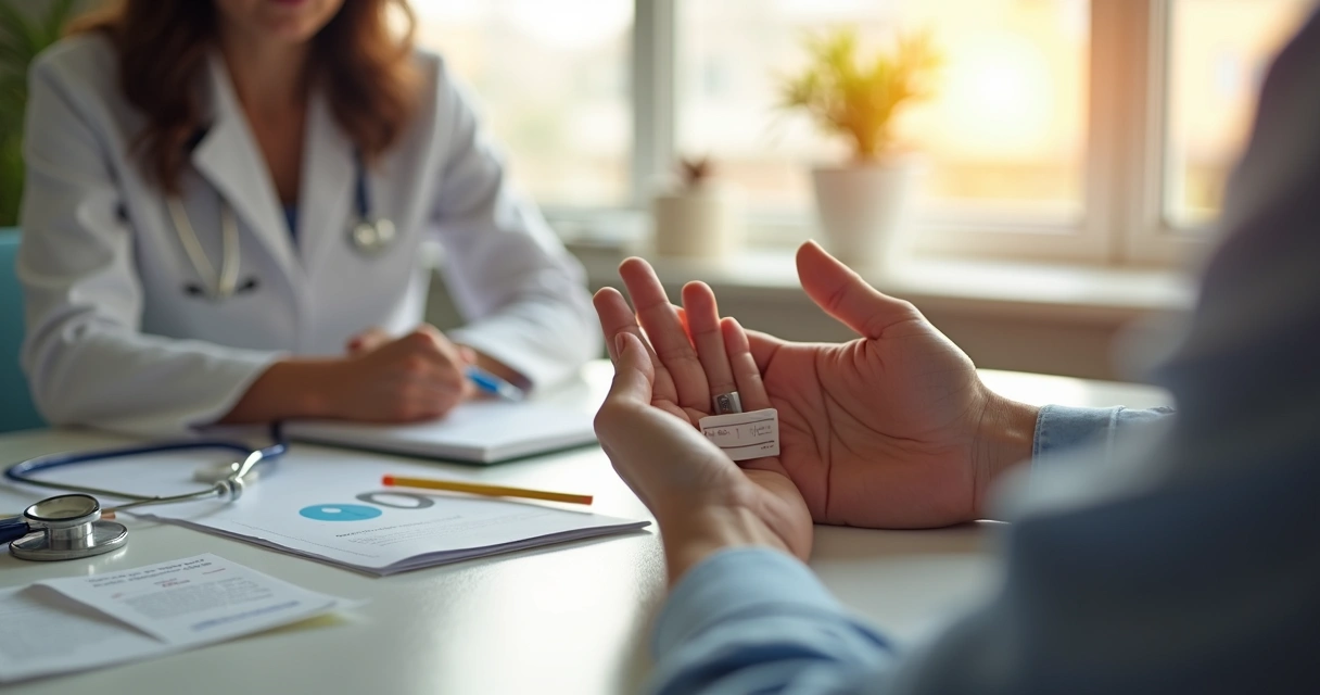 Pessoa segurando teste rápido de HIV com preocupação no olhar. 