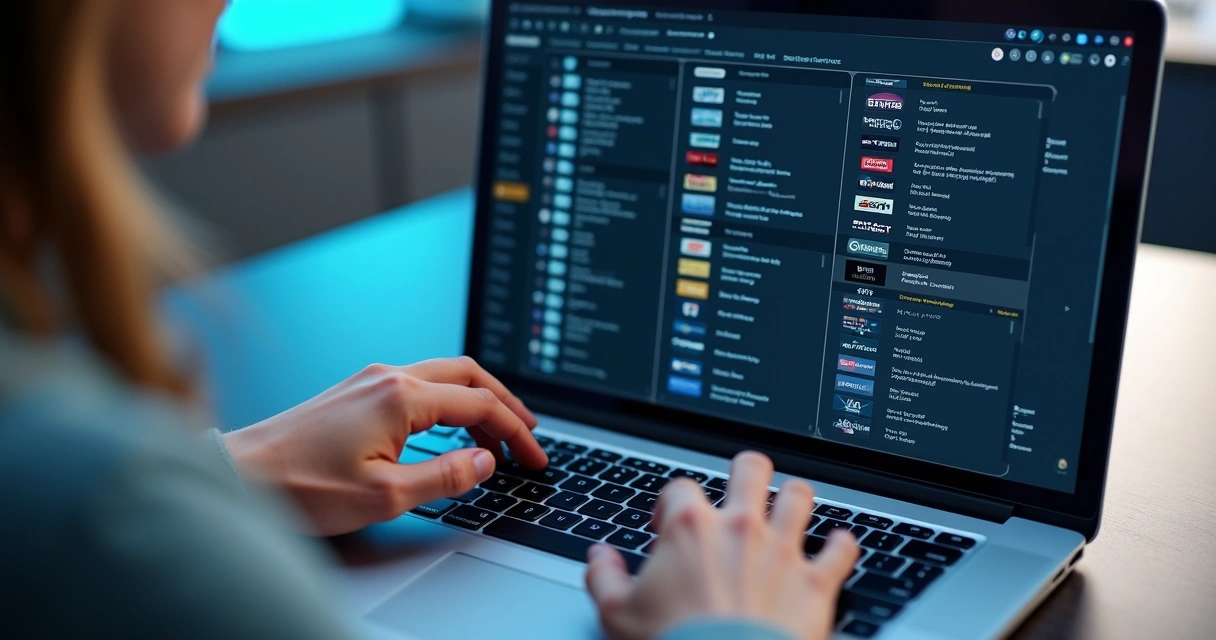 Pessoa testando plataformas de IA em notebook moderno