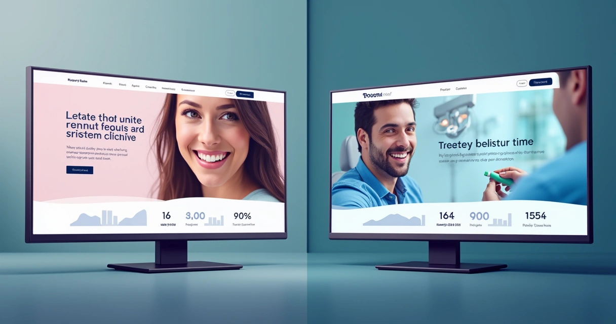 Dois anúncios odontológicos lado a lado em um ambiente digital 