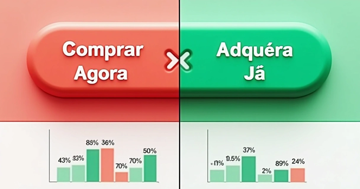 Comparativo visual entre dois botões de CTA diferentes 