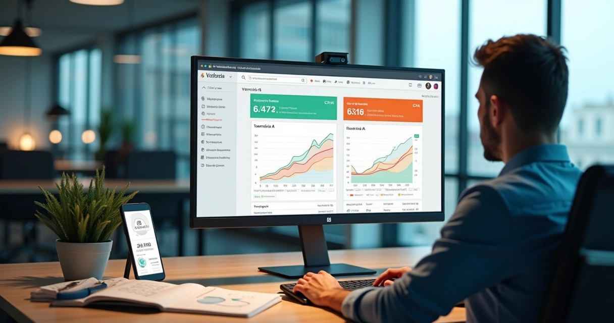 Dashboard com teste A/B em campanha digital para pequena empresa 