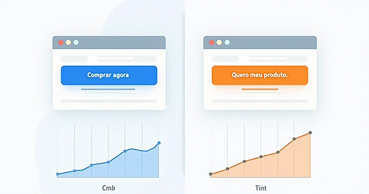 Dois CTAs diferentes lado a lado em página de produto para teste A/B 