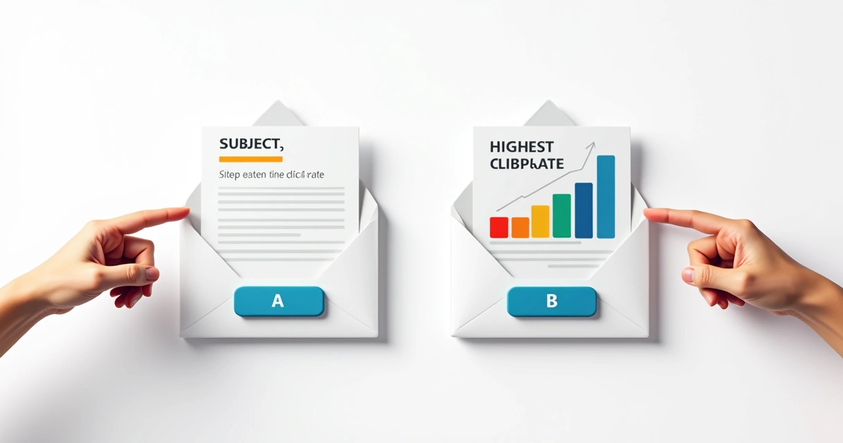 Simulação de teste A/B em campanha de email