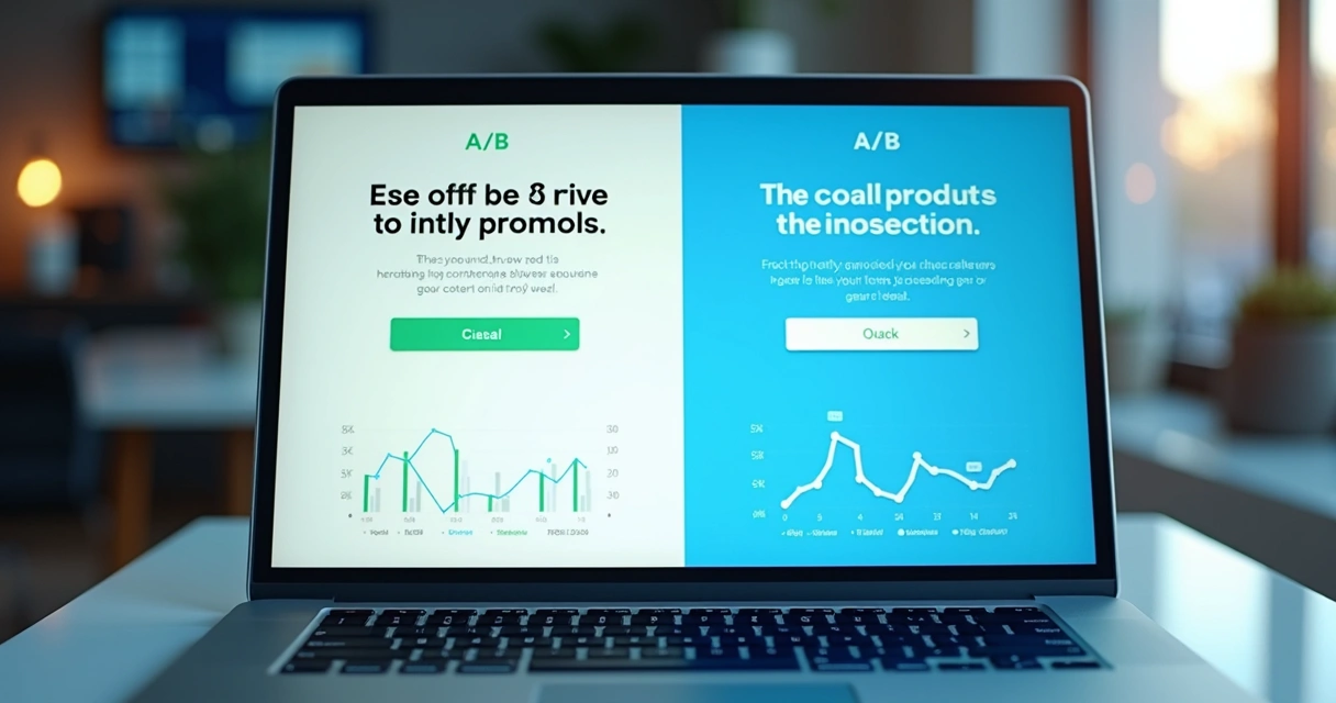 Dois exemplos comparativos de tela de proposta digital para testes A/B, com métricas acompanhando 
