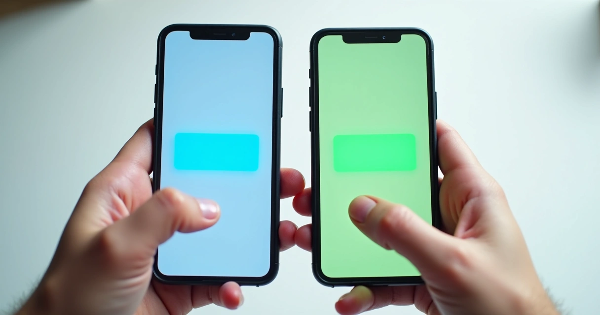 Página de teste A/B lado a lado em dois smartphones 