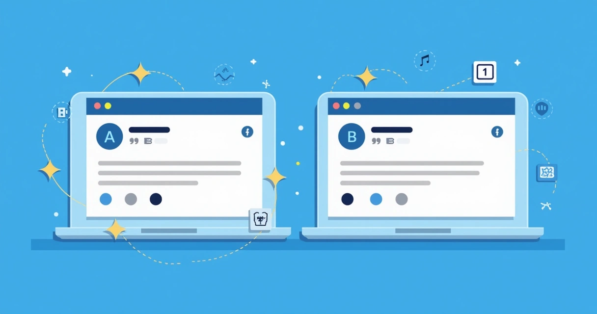 Comparação visual de mensagens A/B em prospecção no LinkedIn