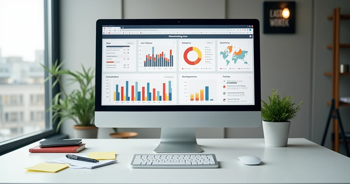 Monitor mostrando resultados de testes A/B de campanhas 