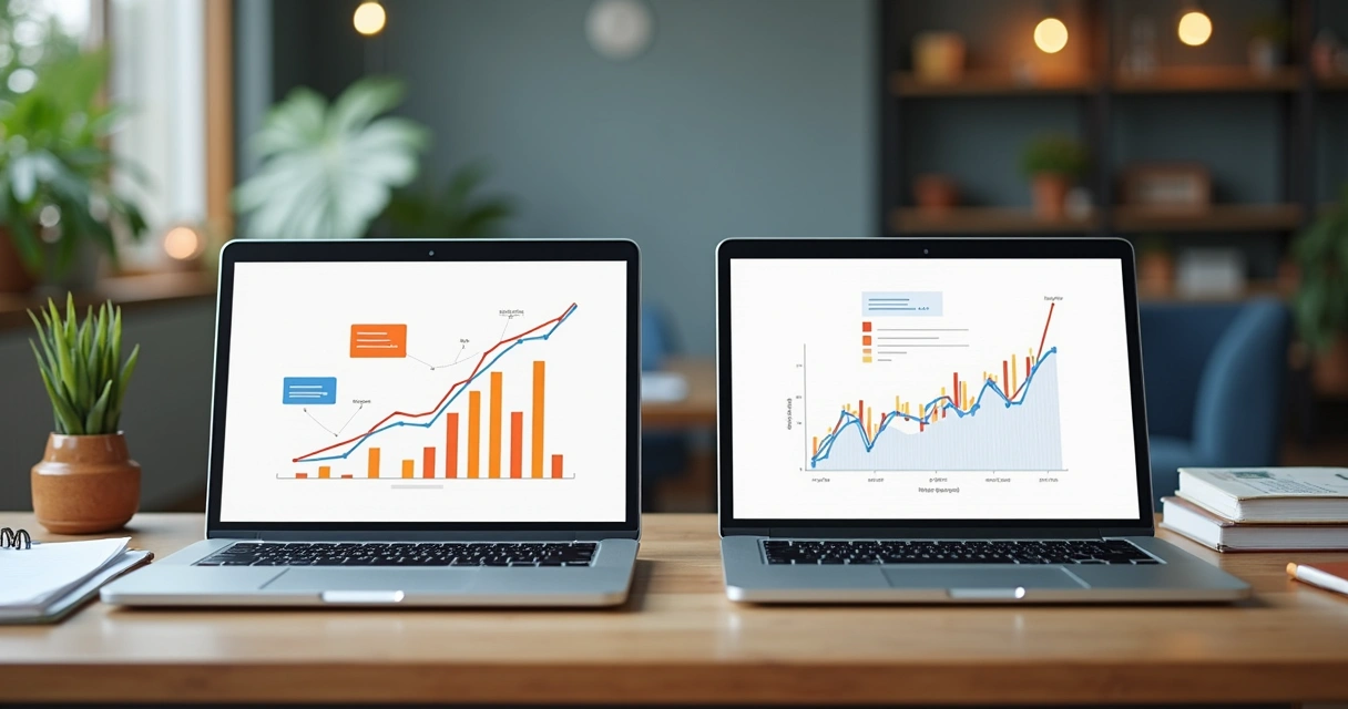 Gráficos e testes A/B em páginas digitais 