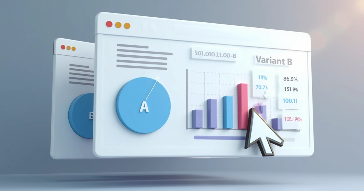 Gráfico comparando testes A/B em landing pages digitais