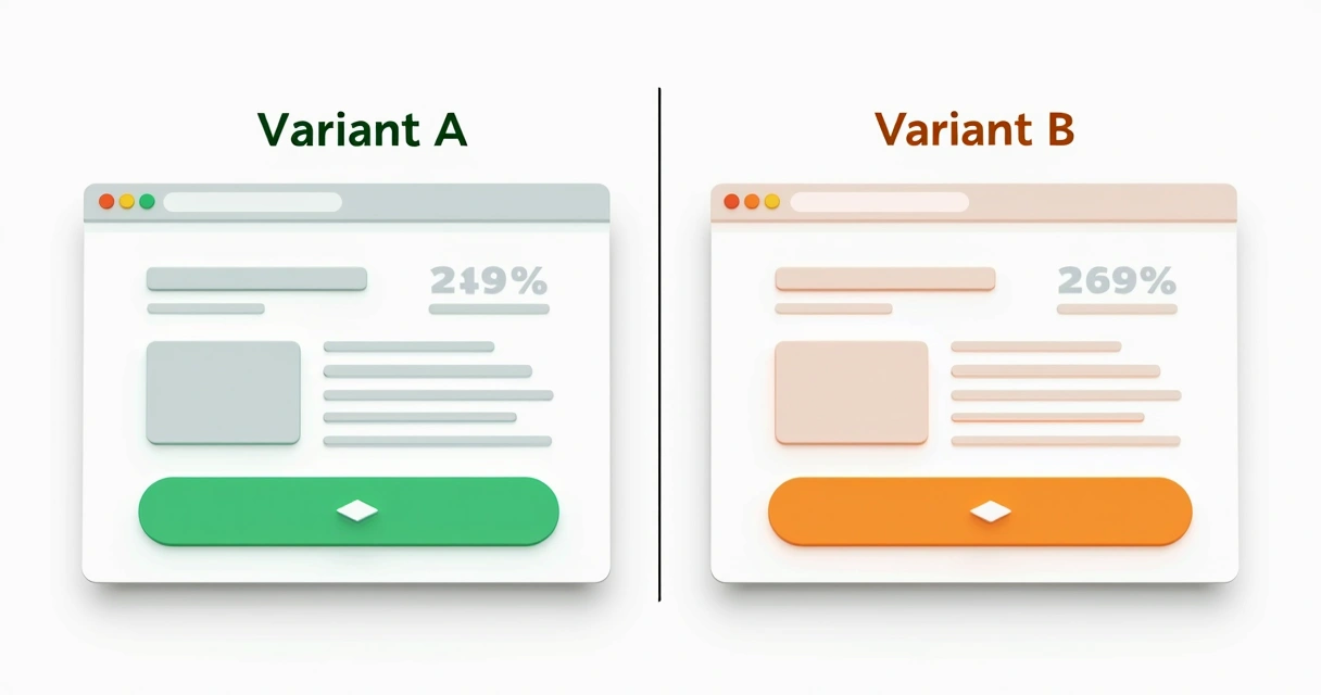 Teste A/B de landing page com duas versões 