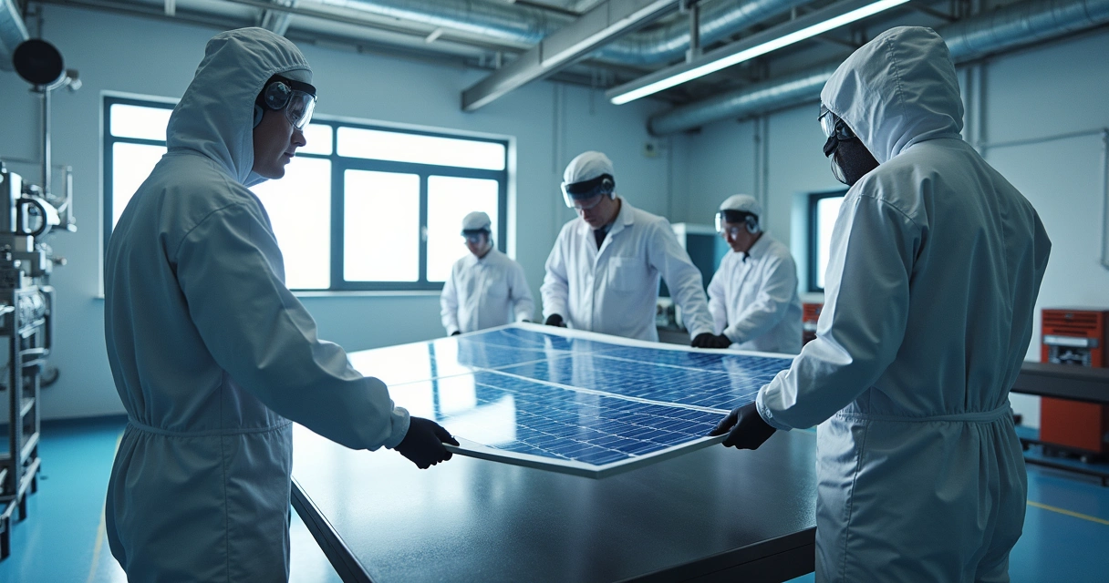 Engenheiros testando abertura dos painéis solares do Plato