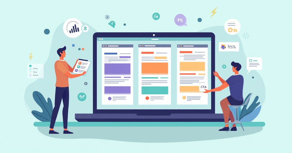 Gráfico comparando múltiplas variações de landing page em teste A B n 
