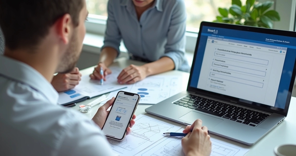 Pessoa testando acessibilidade em app no notebook 