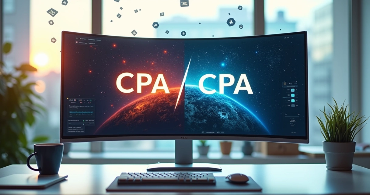 Testes A/B em anúncios digitais mostrando resultados diferentes 